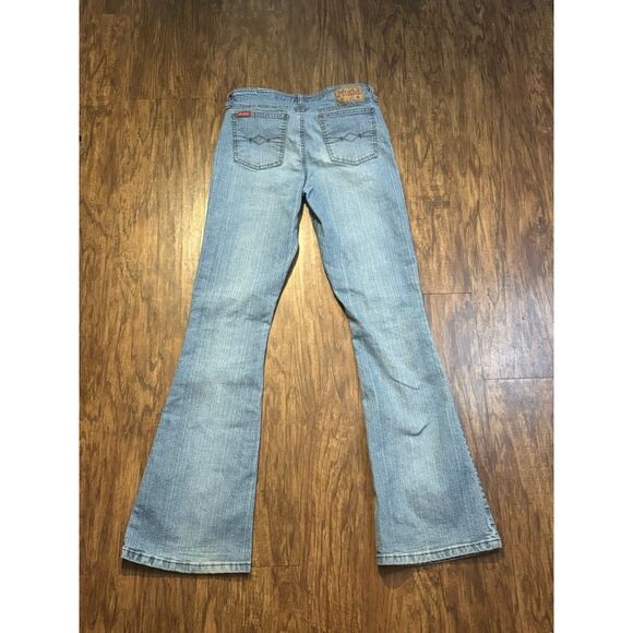 y2k mudd flare jeans sz 1 light wash cotton jeans 2000s 26" baddie retro vintage - Picture 5 of 8